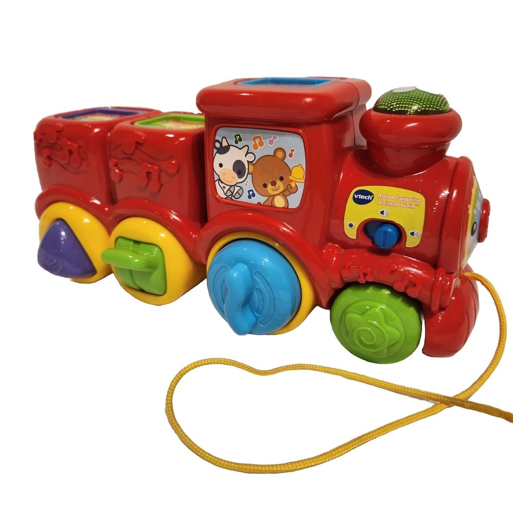 VTech Roll and Surprise Animal Train Music Pop Ups Learning  Works see video